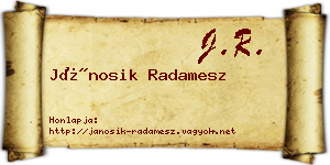 Jánosik Radamesz névjegykártya